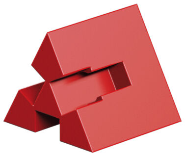 Angular block 60° with 3 grooves, red